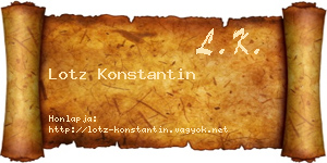 Lotz Konstantin névjegykártya